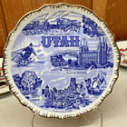 2x Vintage Utah Souvenir Travel State Plate Salt Lake City Zion Canyonlands Ski