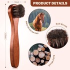4 Pcs Horsehair Shine Shoes Brush Kit Polish Dauber Applicators Brown 