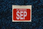 September 2002-2020 Alabama License Plate Validation Sticker White On Red Decal