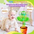 Dancing Cactus Repeat Talk Sing Glow Interactive Plush Toy For Kids 