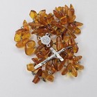 Lithuania Baltic Amber Rosary Beaded Necklace 16  Cross Pray Cognac Golden Honey