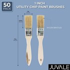 50 Pack Wooden Chip Brushes  1 Inch Paint Brush Set  Wooden Handle  7 X 1 In