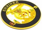 Masonic Shriner Shriners Car Emblem Zinc Alloy 3  Black    Gold Dmce18