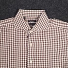 Suitsupply Button Up Shirt Mens 39-15 5 Brown Check Long Sleeve Two Ply Cotton