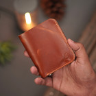 Genuine Handmade Full Grain Pure Leather Bifold Wallet For Men  Slim And Natural