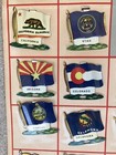 1949 United States Map 49 Metal Tin Flags Nabisco Promotion Lithograph Vintage
