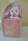 Precious Moments Baby Block Gift Set Pink Bunny Plush  Bottle  Rattle  Washcloth