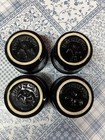 Fenix Research Black Ceramic Pet Wild Bird Cage Feeding Cups Set Of 4