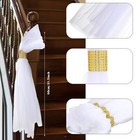 Wedding Aisle Chair Decorations 31 5 Inch Pew Bows Tulle Tails Gold 36 Set
