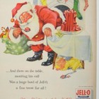 Vintage 1953 Jell-o Print Ad Santa Claus Child Stockings Christmas Eve