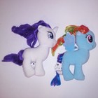 Set Of 2 My Little Pony White Blue Plush Stuffed Animal Kids Toys Pretend Play
