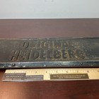 Vtg Original Heidelberg Embossed Windmill Printing Press Name Plate Sign Plaque