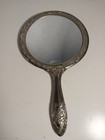 Vintage Antique Silver Plated Ornate Hand-held Mirror  Comb