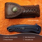 Tourbon Leather Pocket Knife Sheath For Trapper Fold Blade Knives Edc Belt Case