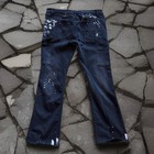 Rockstar Original Jeans Mens 38 Black Painter Flare Distressed Grunge Punk 
