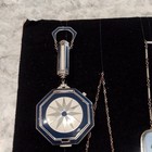 Vintage Compact Mirror   Powder Compact Lot Enamel Floral Silver Tone W  Chains