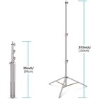 Neewer St-260ss 8 5  3-section Stainless Steel Spring Cushioned Light Stand