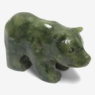 Hand Carved Bear Nephrite Jade Gemstone Animal Figurine