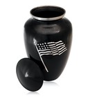 Black Patriotic Large Adult Cremation Urn For Human Ashes