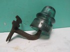 Vintage Telephone Pole Brookfield Green Glass Insulator With Cast Iron Bracket
