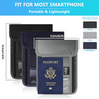 Rfid Blocking Neck Wallet Passport Holder Waterproof Travel Pouch Purple