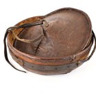 Ethiopian Lidded Lunch Boy Basket Leather Wrap