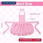 Vintage Gingham Aprons For Women With 2 Pockets Ruffle Hem Cute Apron Dress Chec