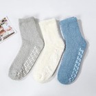  Womens Fuzzy Socks For Women Slipper Socks With One Size 3 Blue grey white