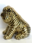Shar Pei Dog Ceramic Figurine Home Garden Decor 3d 6 5    T Gold