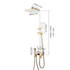 White Bathroom Shower Faucet Digital Display Wall Mount Mixer Rainfall Spray Tap
