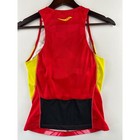 Saucony Womens Race Tank Top Red Yellow Running Cycling Back Pockets Medium