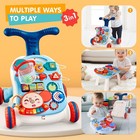 Auntyfey 3-in-1 Baby Walker   Activity Center - Push  Sit   Play Toy