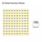 101 To 200 Number Stickers Number Label Self Adhesive 10mm 0 4    Pack Of 25