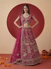 Couture Gadhwal Silk Figure Embroidery Sangeet Mehendi Lehenga Set
