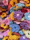 50 Handmade Crochet Mix Various Colorful Flowers Applique Embellishment Craft