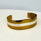 Lillian Vernon Cuff Bracelet 1976 Vintage Two Tone Mixed Metal Sterling Silver