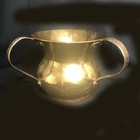 Russian Brass Hammered Laver 3 Handled Judaica Large 7  X 12 