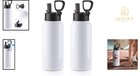 2 Pack 32 Oz Sublimation Stainless Steel Water Bottles Wide Mouth White