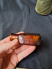 Old Lily Amber Brown Poison Bottle  Antique American Poison Bottle - Triangular