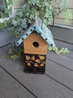 New Handmade Wooden Bird House Copper Patina Roof Woodburn Design Birdhouse 