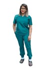Unisex Stretch Jogger Scrub Set V-neck Top Pants Medical Nurse Uniform 20 Colors
