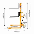 Apollolift Hydraulic Manual Stacker With Straddle Legs 63  Lift Stacker 1100lbs