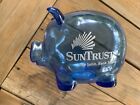 Suntrust Bank Promotional Piggy Bank Clear Blue Plastic 4 