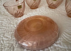 New 8 Arcoroc Pink Rosaline Glass France Plate saucer   Cup mug Set Vintage 1950