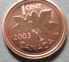 2003 P Canada Specimen Small Cents Coin  Unc  Old Effigy Penny 1cent