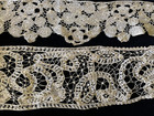 Antique French 2 X Lengths Handcrafted Dentelle De Venise   Crochet Lace C1910s