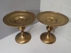  2  Brass Pillar Candle Holders Candlesticks 7 25 Tall