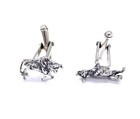 925 Solid Sterling Silver Animal Bull T Bar Cufflinks Cuff Links