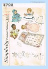 1960s Vintage Simplicity Sewing Pattern 4723 Uncut 24in Baby Dear Doll Clothes