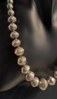 Vintage Navajo Pearl Graduated Silver Tone Bead Necklace 18  Handmade